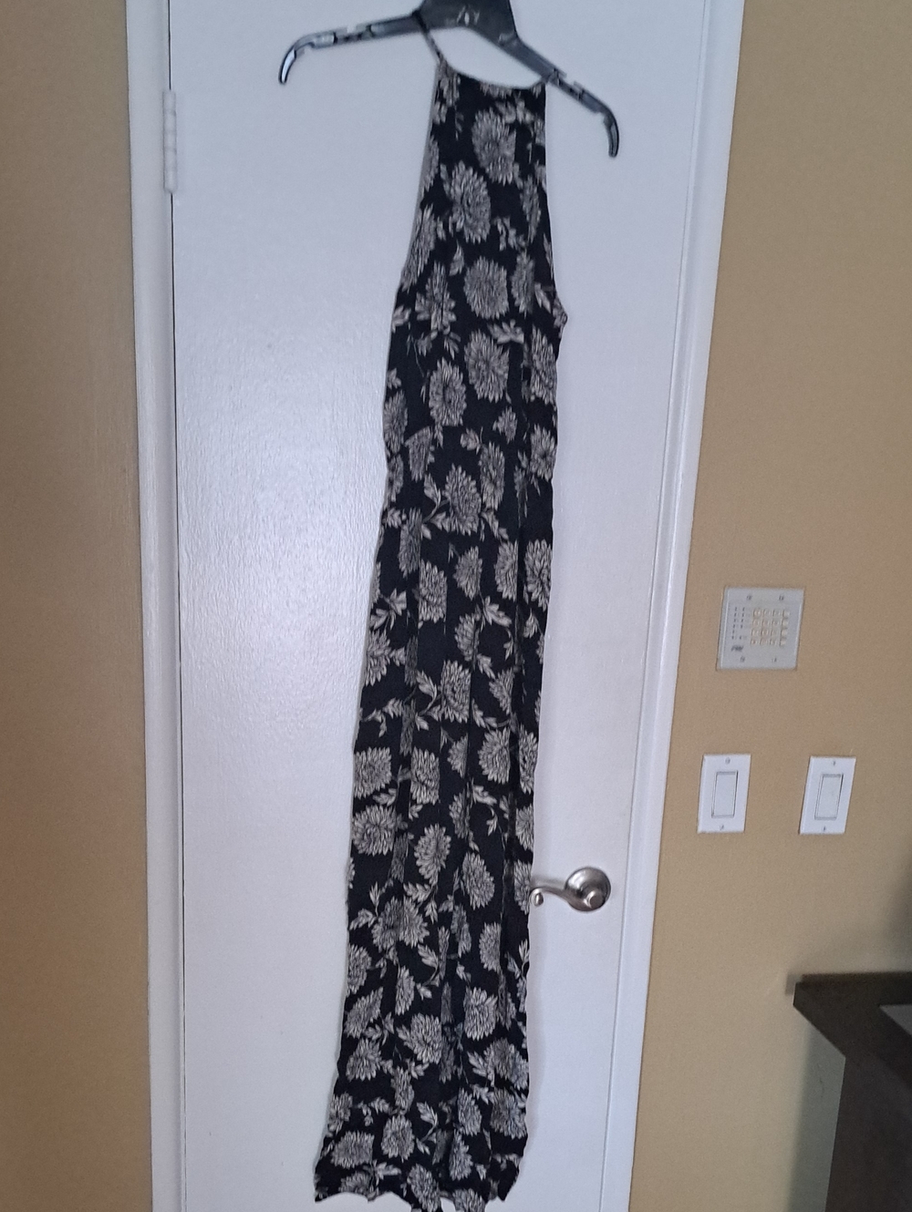 Black Floral Maxi Skirt - Elegant Black and Cream Print
